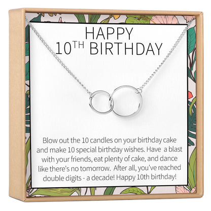 10th Birthday Gift Necklace, Multiple Styles