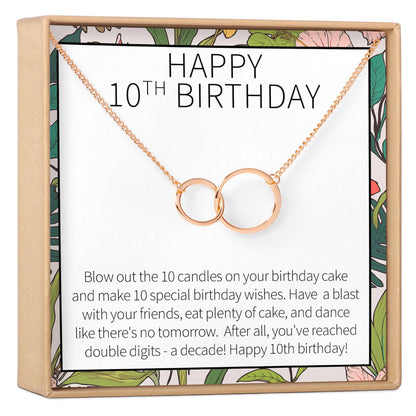 10th Birthday Gift Necklace, Multiple Styles