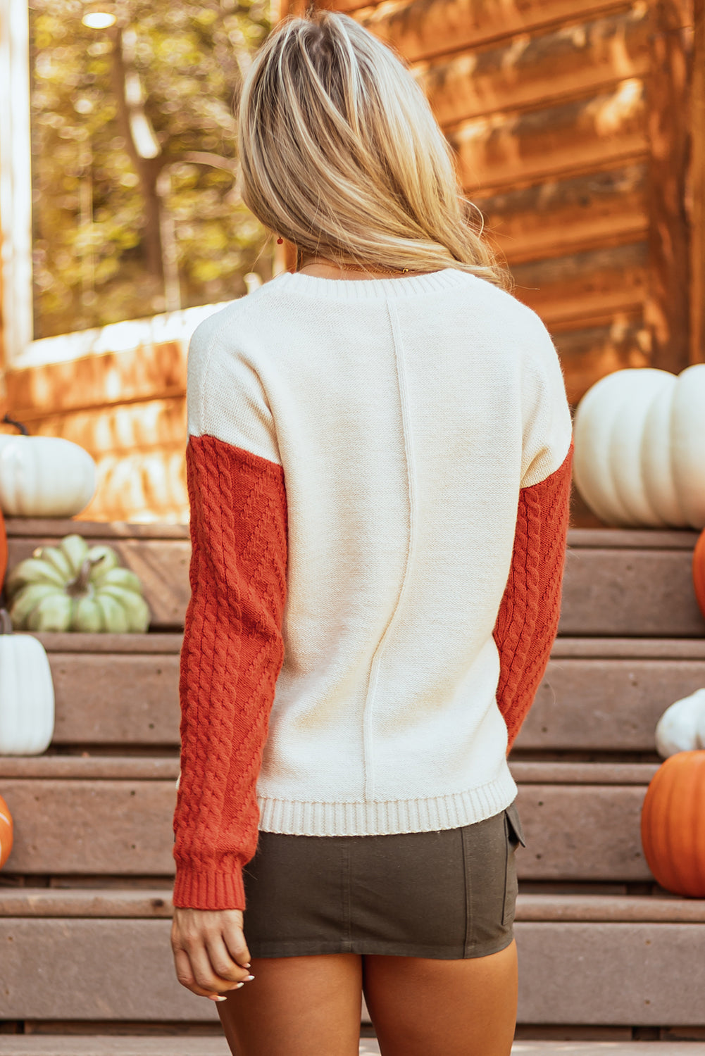 Threaded Pear Evelyn Patched Drop Shoulder Sweater