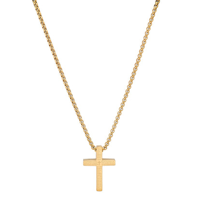 Stainless Steel Lord'S Prayer Small Square Cross Pendant