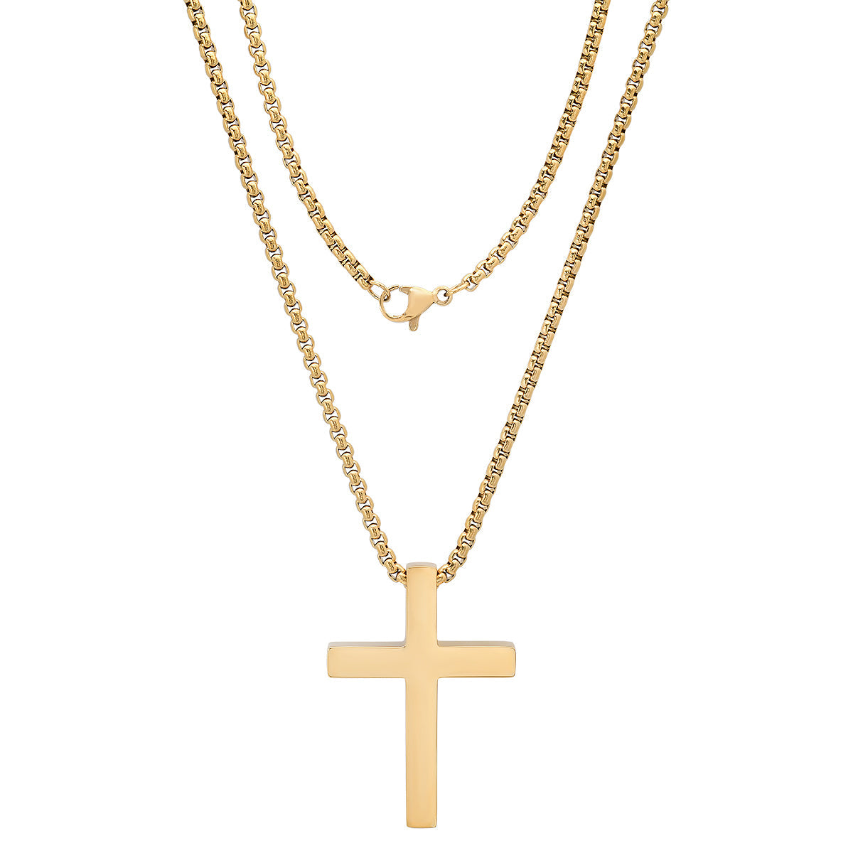 Stainless Steel Square Cross Pendant