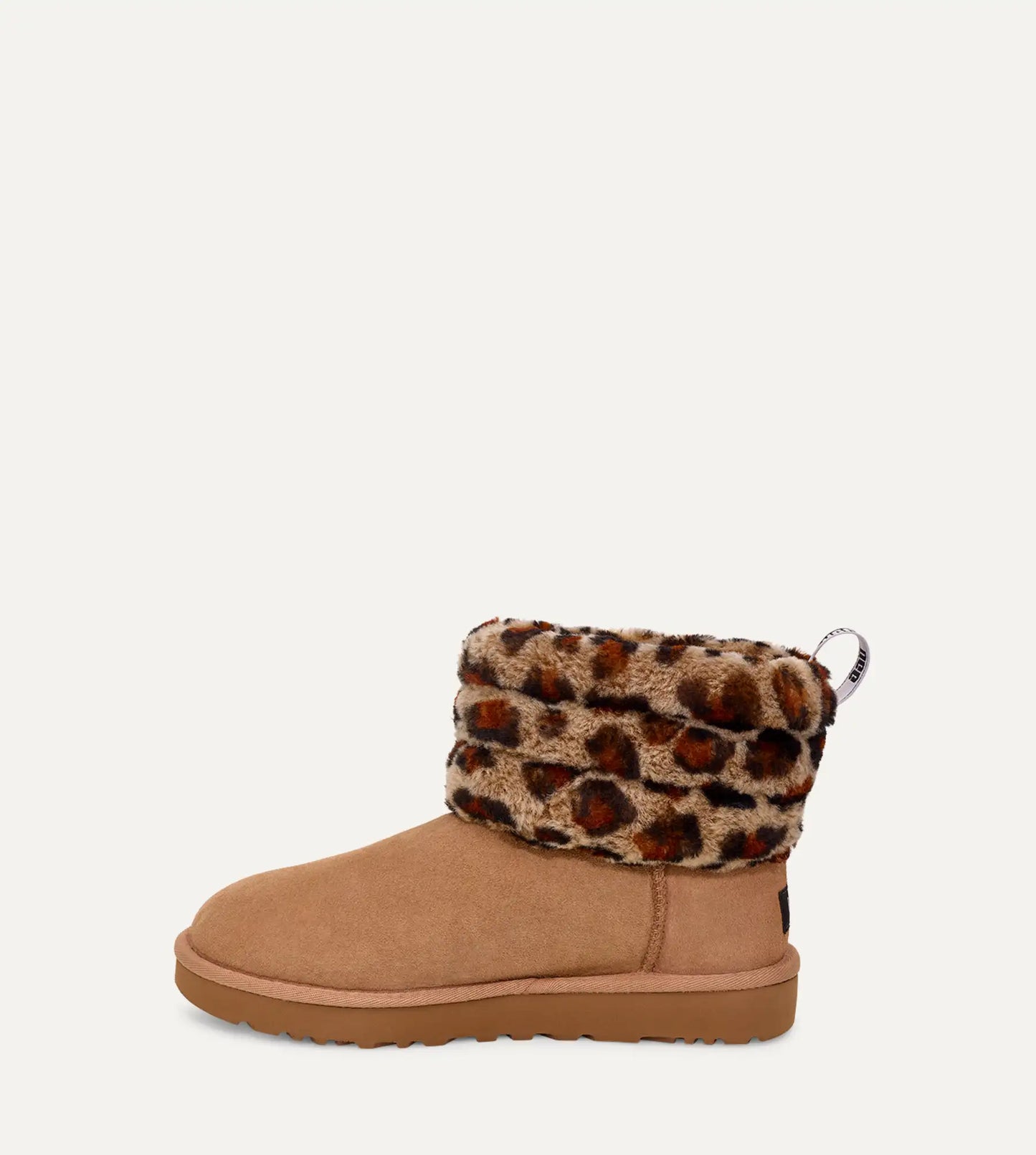 [1105358-amp] Womens Ugg Fluff Mini Quilted Leopard Fleece Lined 'leopard Print' - Leopard Print