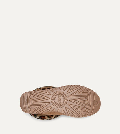 [1105358-amp] Womens Ugg Fluff Mini Quilted Leopard Fleece Lined 'leopard Print' - Leopard Print