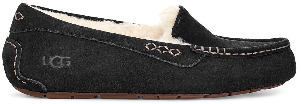 UGG Ansley Wide Womens Loafers — Black Suede