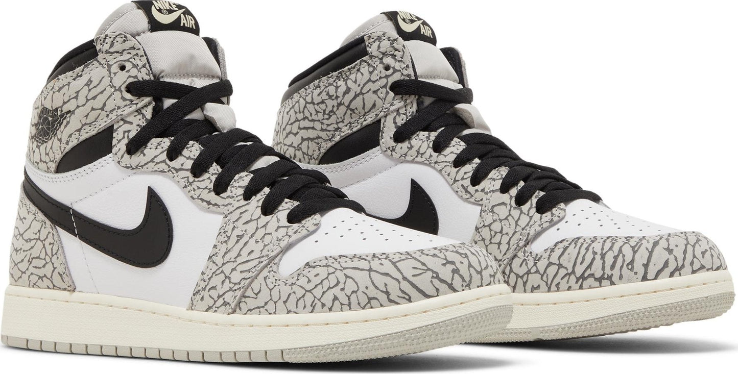 Grade School Air Jordan Retro 1 High Og 'White Cement (Gs)'