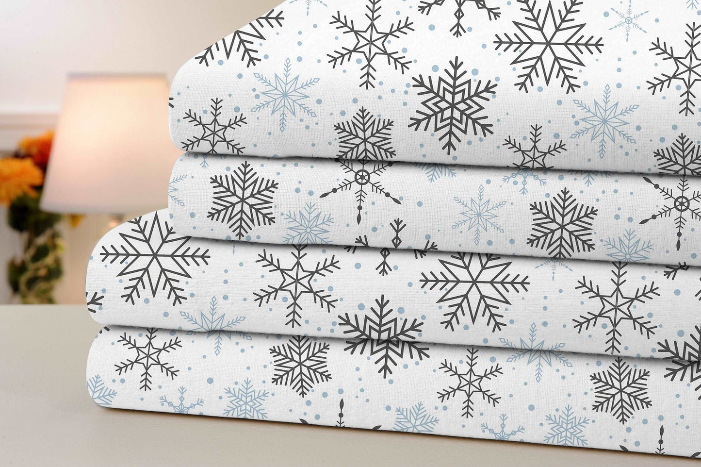 Bibb Home Printed Cotton 4 Piece Sheet Set
