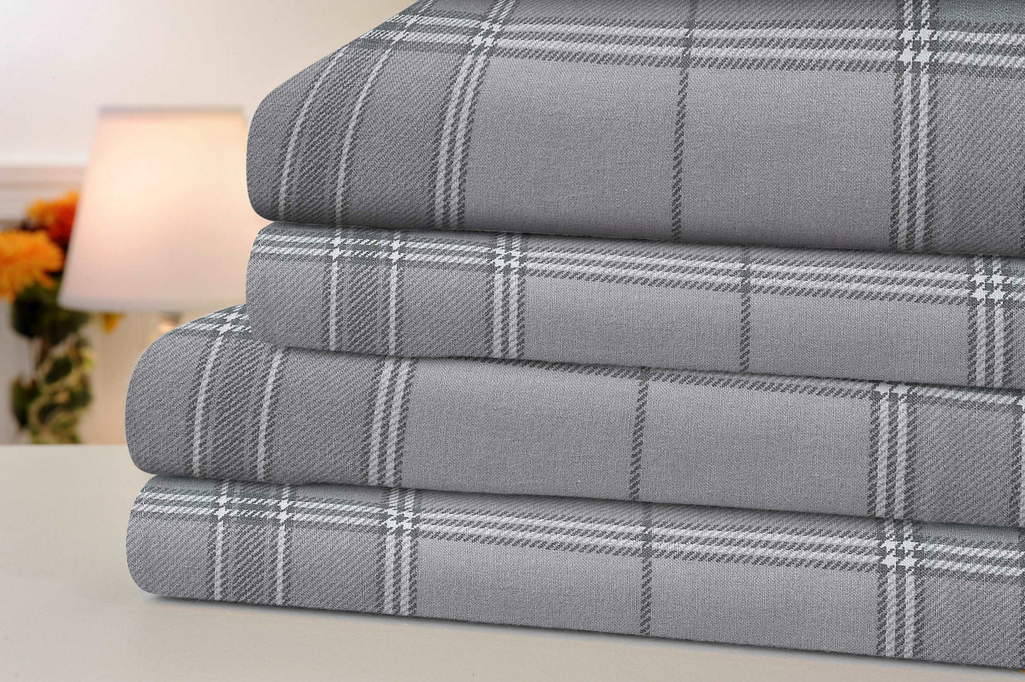 Bibb Home Printed Cotton 4 Piece Sheet Set