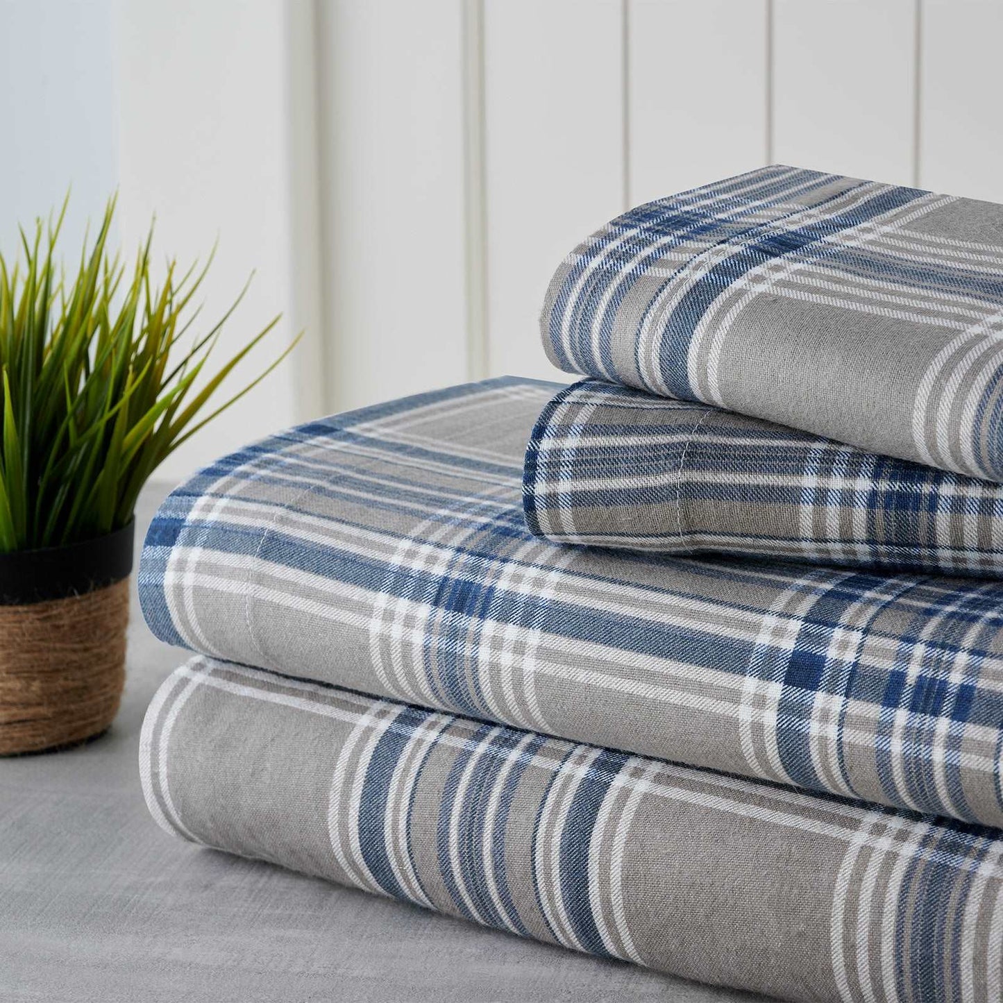 Bibb Home Printed Cotton 4 Piece Sheet Set
