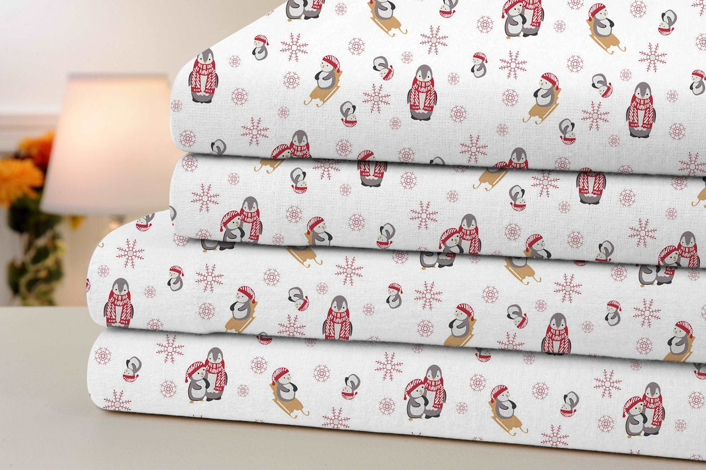 Bibb Home Printed Cotton 4 Piece Sheet Set