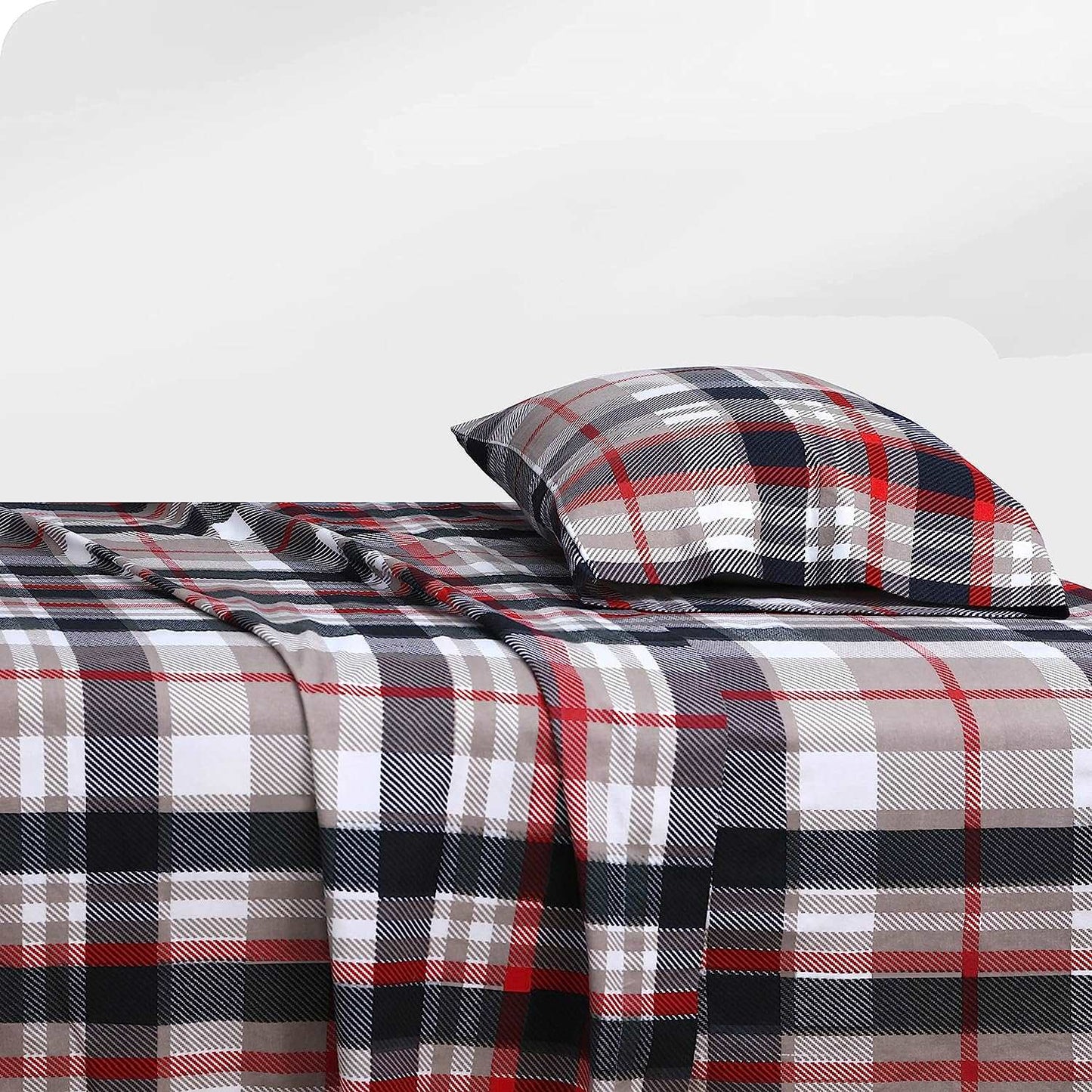 Bibb Home Printed Cotton 4 Piece Sheet Set