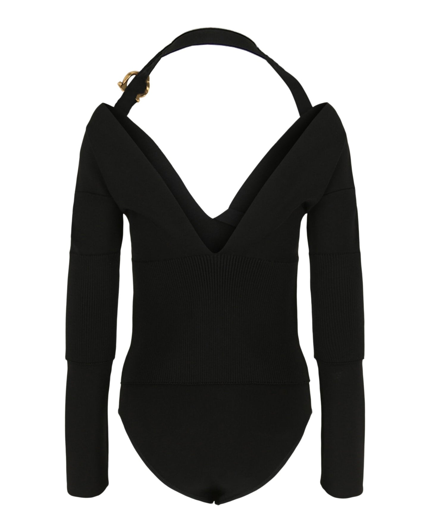 Ferragamo V-Neck Long Sleeve Bodysuit
