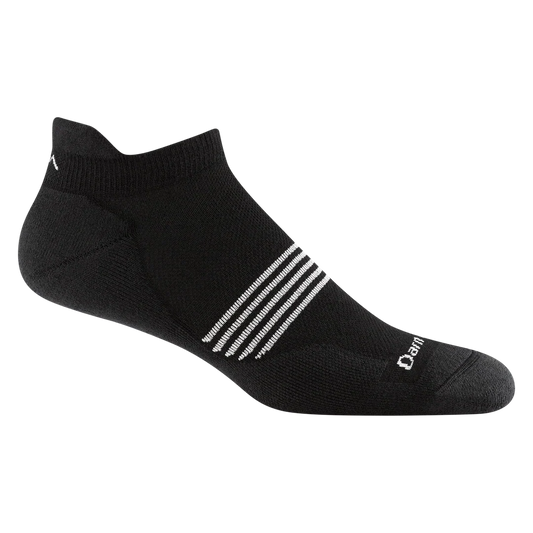 Darn Tough Element No Show Tab Lightweight Cushion Running Mens Socks — Black