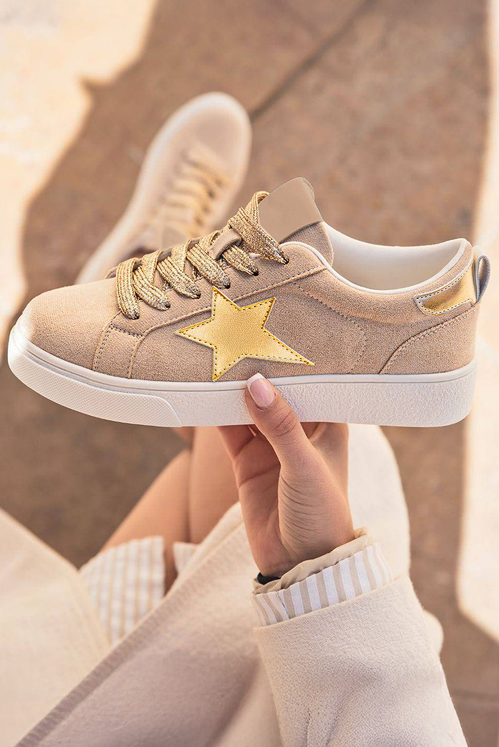 Threaded Pear Emily Patchwork Lace Up Sneakers