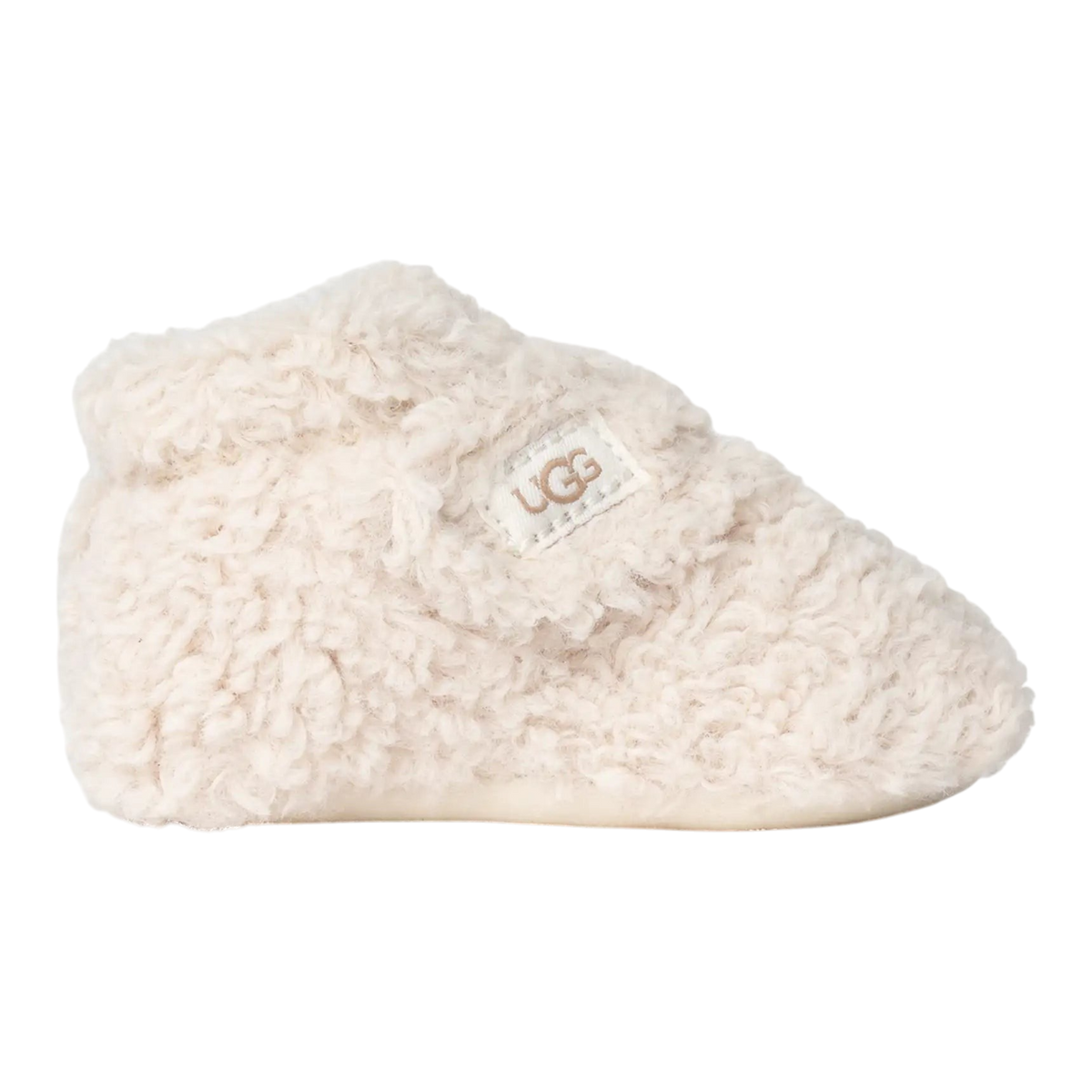 UGG Bixbee Crib Infants' Booties — Natural Curly Faux Fur