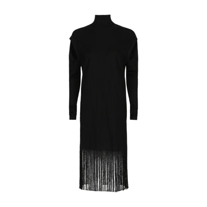 Ferragamo Cutout and Fringe Hem Dress