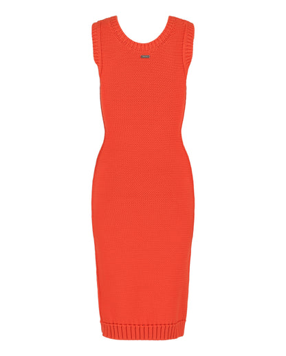 Ferragamo Sleeveless Midi Ribbed Dress