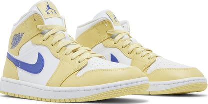 Air Jordan Women's Retro 1 Mid 'Lemon Wash Lapis' Sneakers