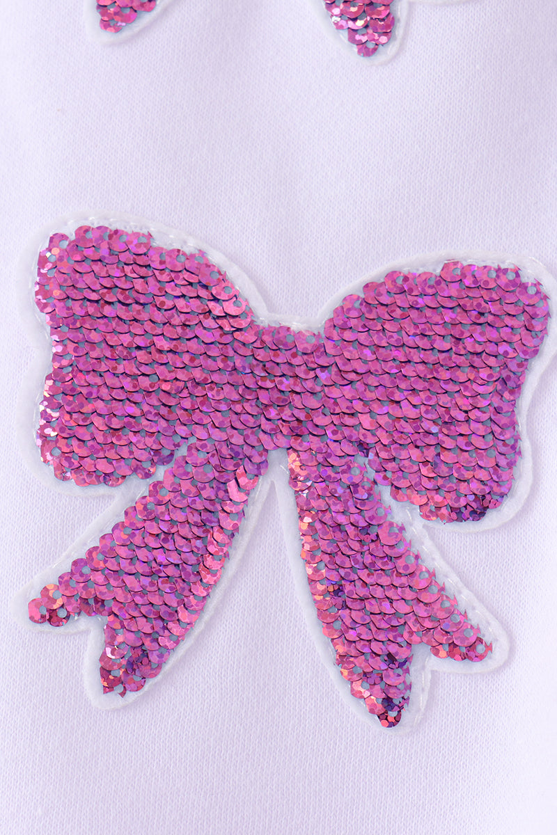 White Bow Sequin Mom & Me Sweatshirt