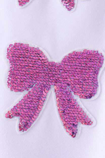 White Bow Sequin Mom & Me Sweatshirt