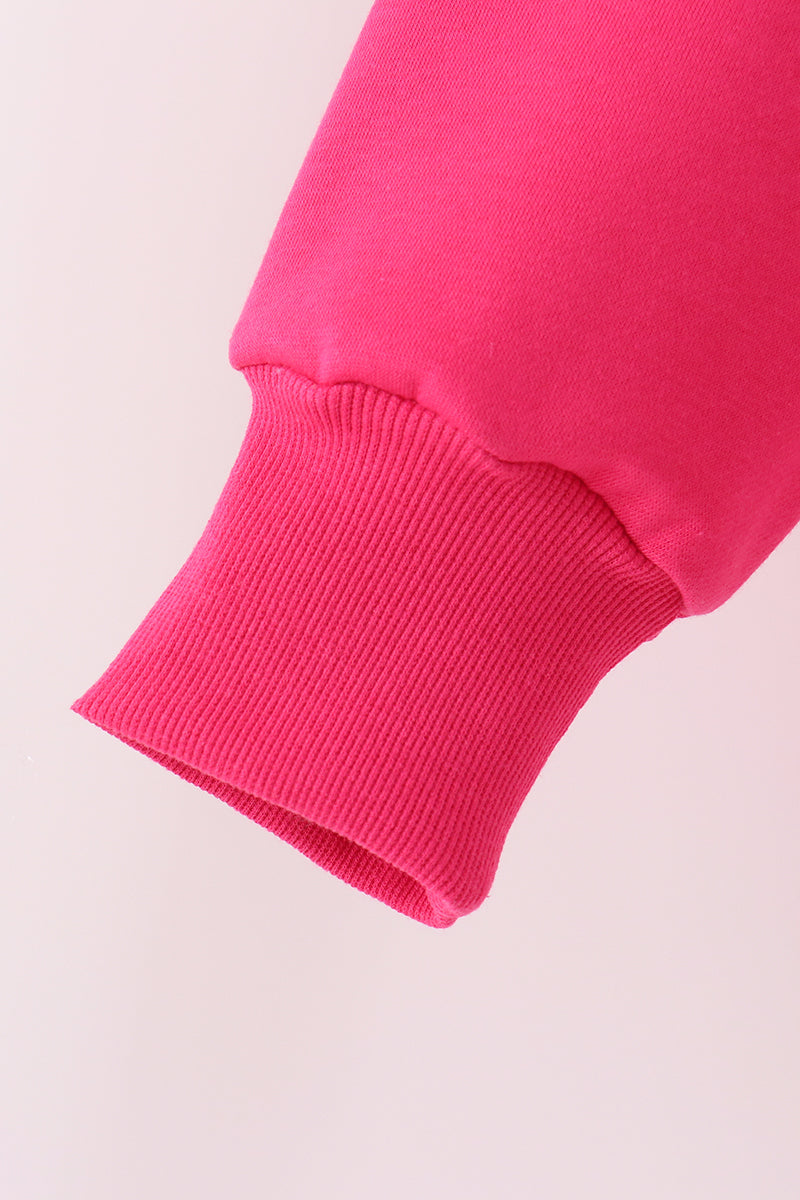 Magenta Bow Sequin Mom & Me Sweatshirt