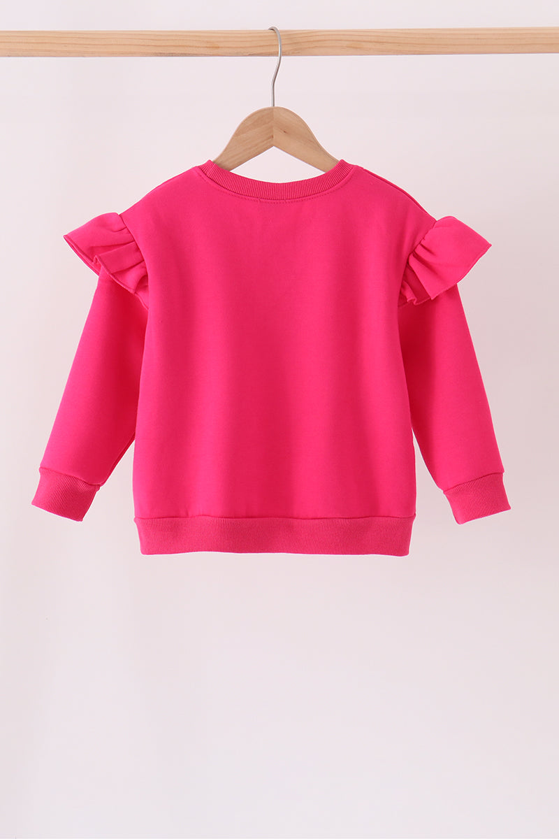 Magenta Bow Sequin Mom & Me Sweatshirt