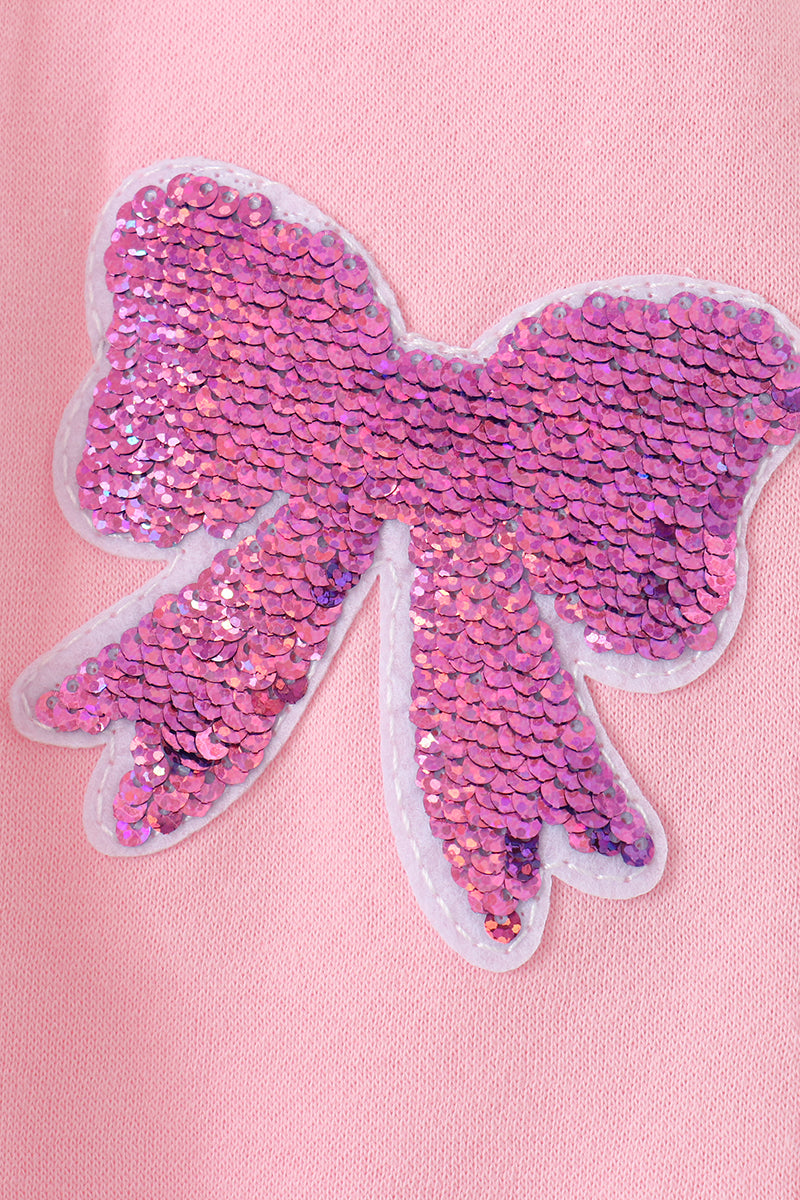 Pink Bow Sequin Mom & Me Sweatshirt