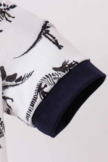 Navy dinosaur print bubble