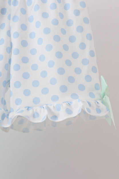 Mint Crayon Applique Ruffle Shorts Set