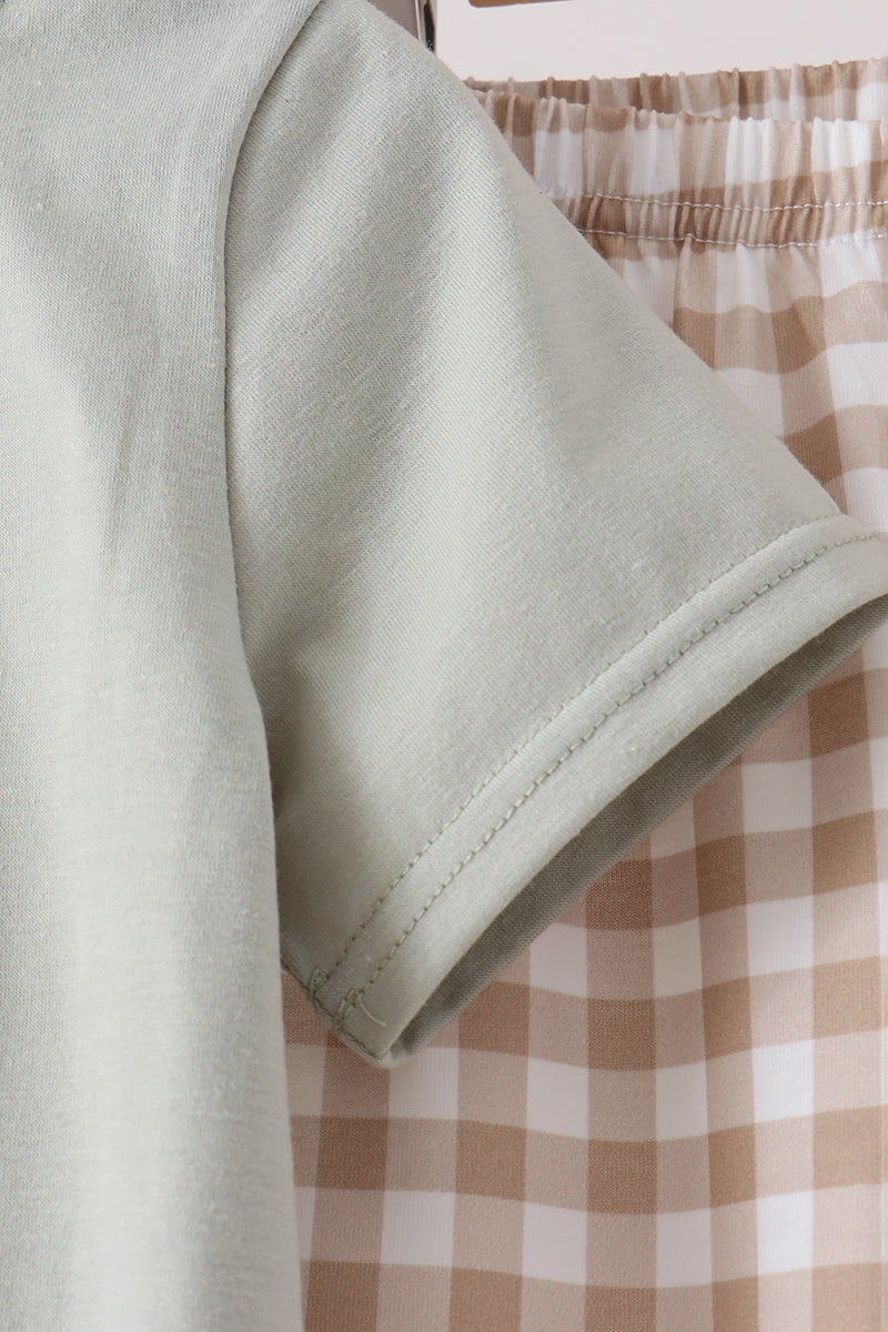 Green Scarecrow Embroidery Pants Set