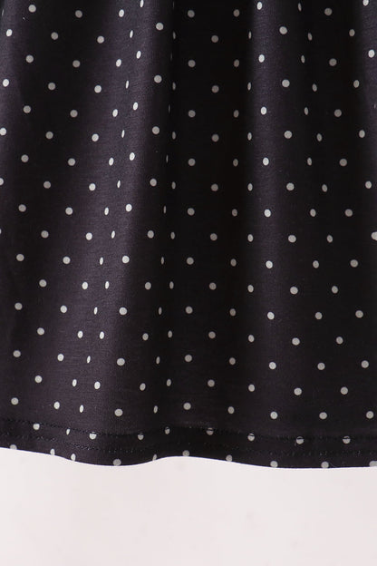 Black Ghost Spider Embroidery Ruffle Dress