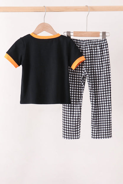Black Ghost Spider Embroidery Pants Set