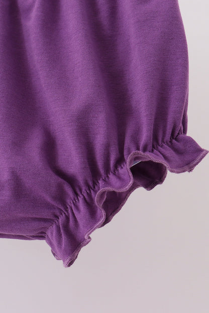 Purple Floral Smocked Ruffle Bloomer Set