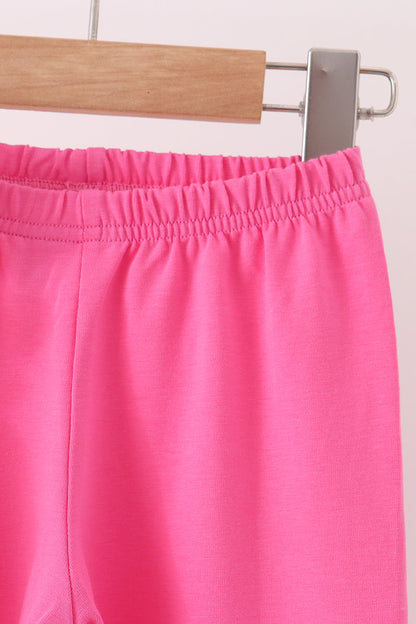 Pink Bow Pearl Ruffle Pants Set