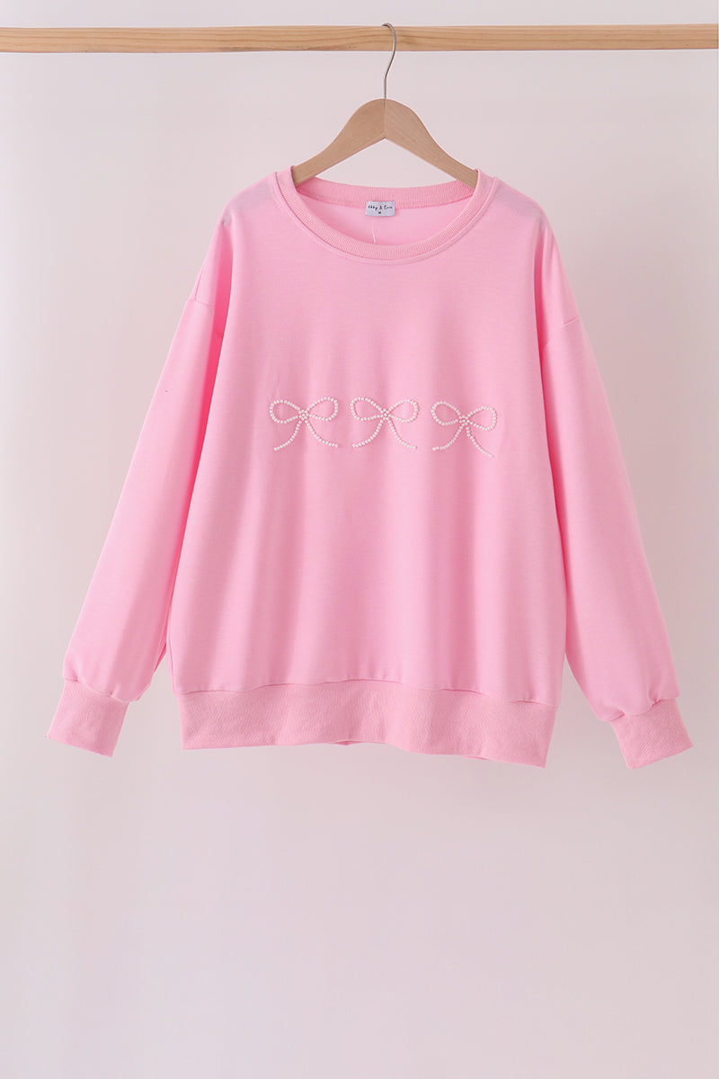 Pink Bow Pearl Mom & Me Sweatshirt