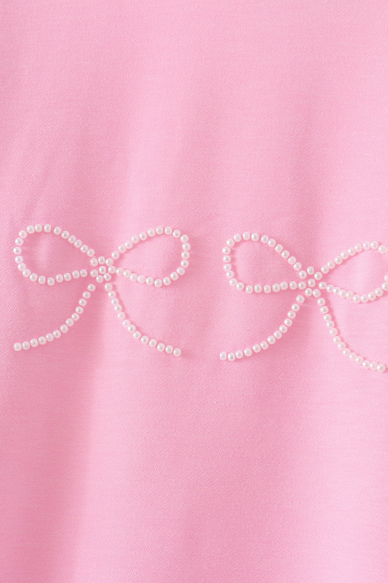 Pink Bow Pearl Mom & Me Sweatshirt