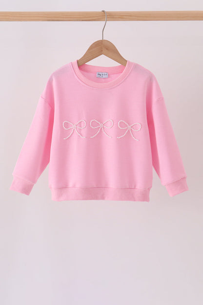 Pink Bow Pearl Mom & Me Sweatshirt