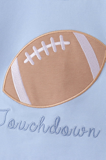Blue Football Applique Shorts Set