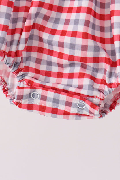 Red Alabama Roll Tide Embroidery Plaid Bubble