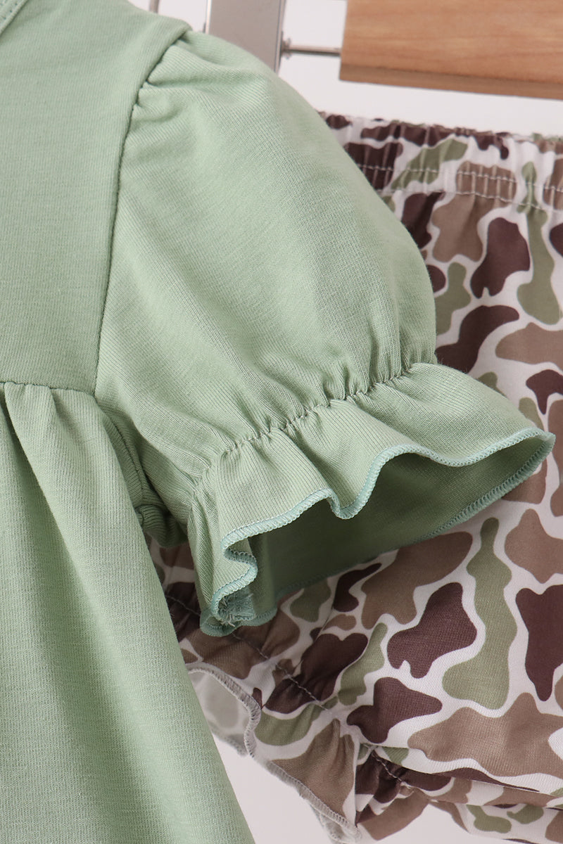 Camo Pumpkin Applique Bloomer Set