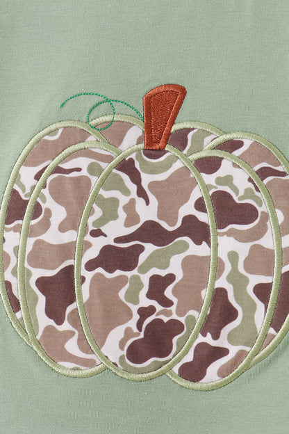 Camo Pumpkin Applique Pants Set