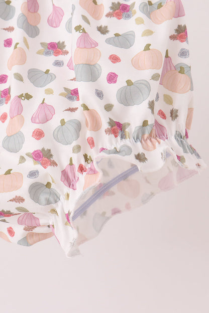 Pink Pumpkin Bow Appliqué Bloomer Set