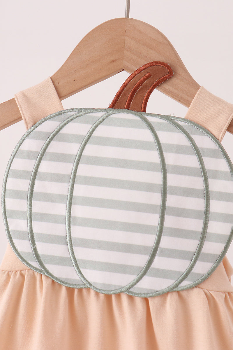 Khaki Pumpkin Appliqué Bubble