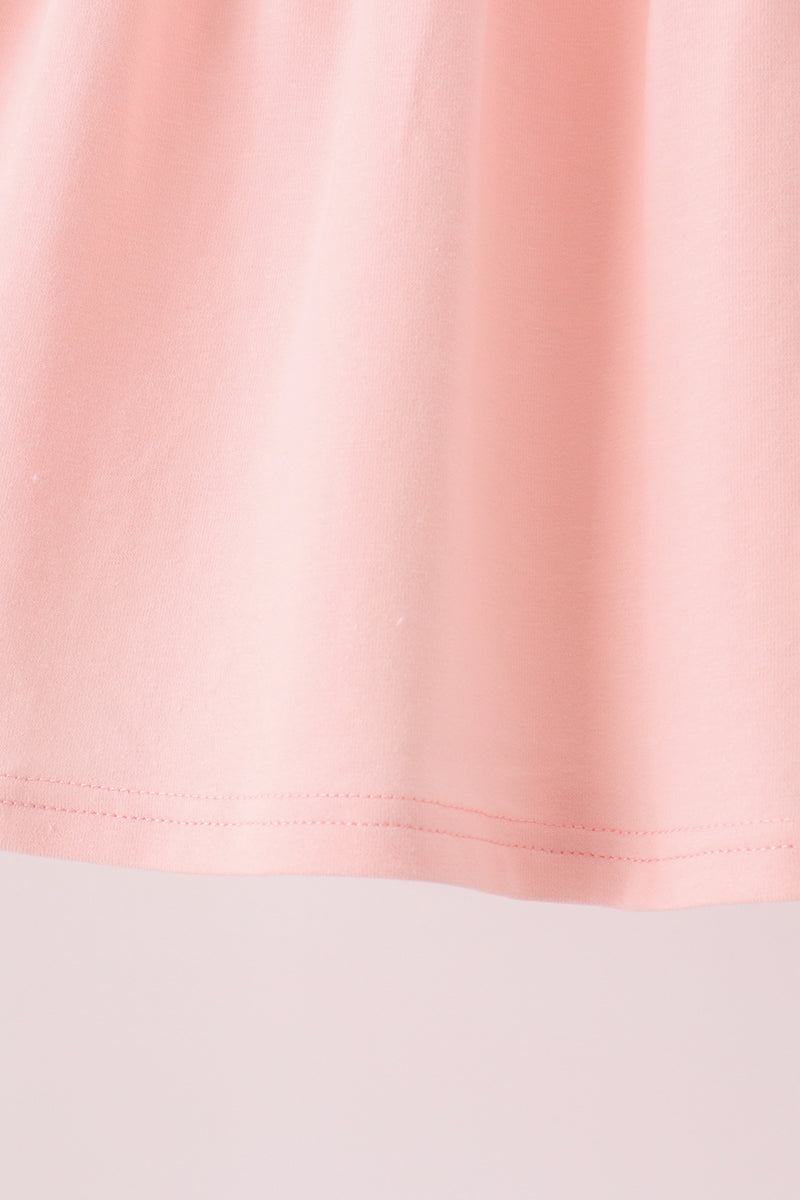 Pink Pumpkin Bow Appliqué Ruffle Dress