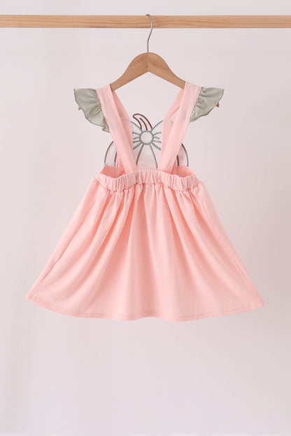 Pink Pumpkin Bow Appliqué Ruffle Dress