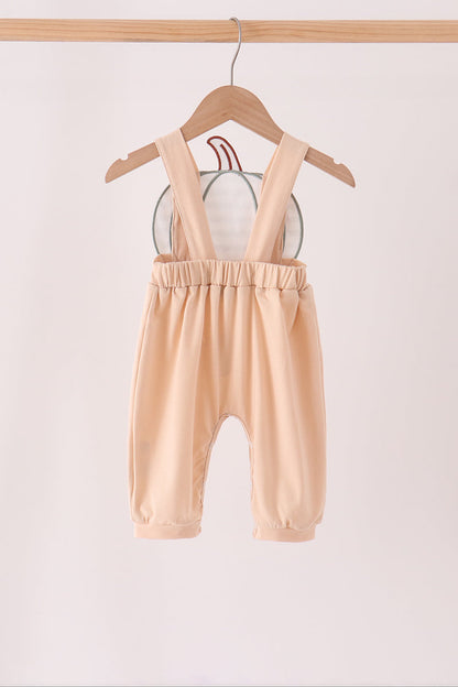 Khaki Pumpkin Appliqué Romper