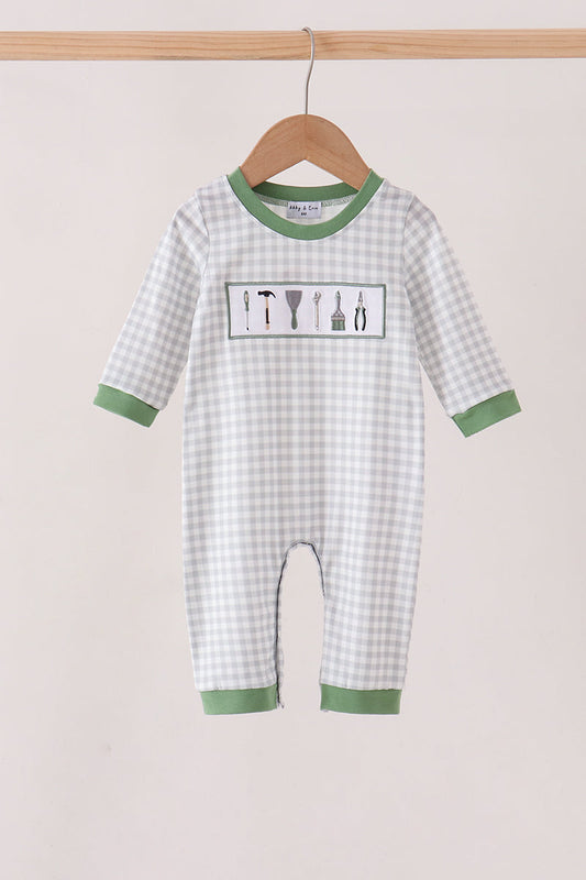Green Tools Embroidery Romper
