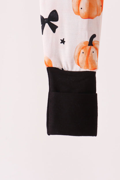 Bow Pumpkin Bamboo Romper