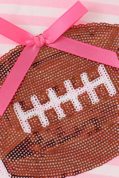 Pink Football Sequin Stripe Dress