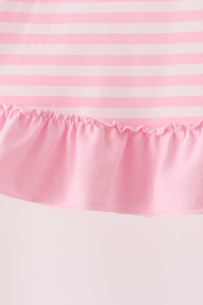 Pink Football Sequin Stripe Dress