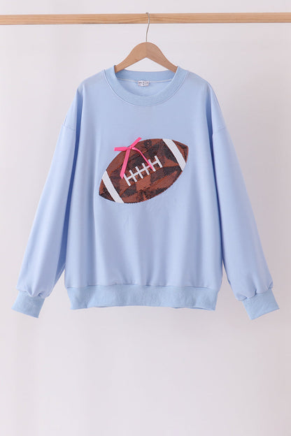 Blue Football Sequin Mom & Me Top